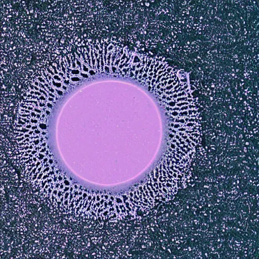 Image similar to a close up of a mold colony under a microscope