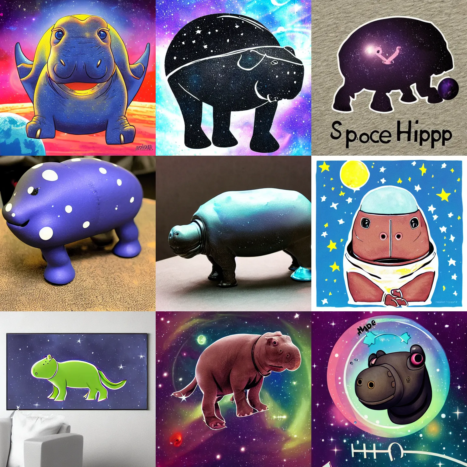 Prompt: space hippo