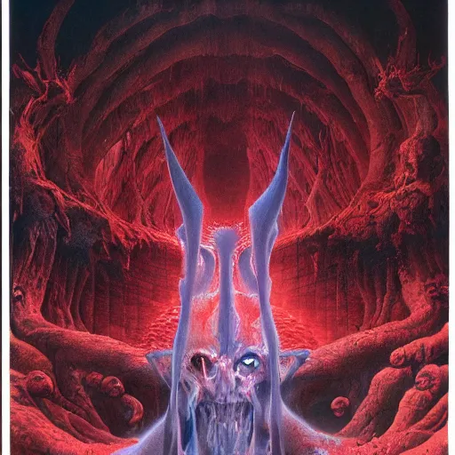 Image similar to a stunning depiction of the gates of hell by Wayne Barlowe