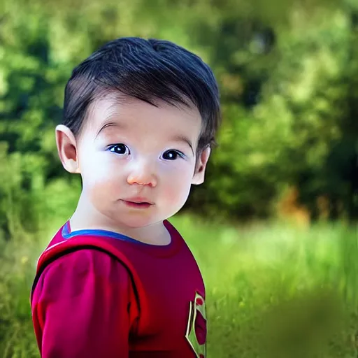 Prompt: realistic baby superman, photograph