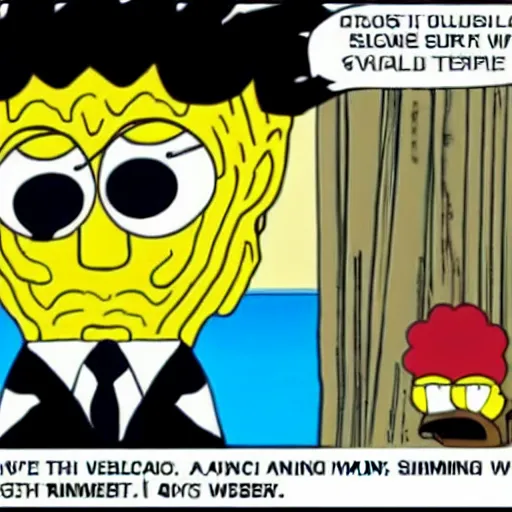 Image similar to obama swimming in nuclear waste, in the style of the simpsons