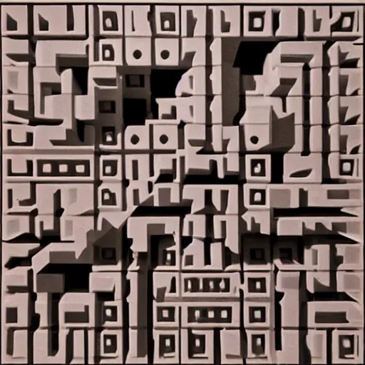 Image similar to rubricks cube, art by mc escher, black and white