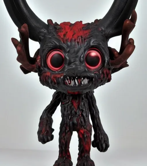 Image similar to limited edition horror themed furry wendigo monster with antlers funko pop still sealed in box, ebay listing