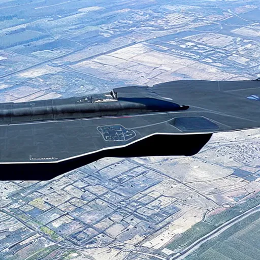 Prompt: an alien technology version of the b-2 stealth bomber