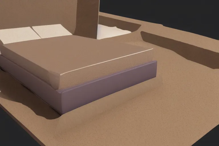 Image similar to 3 d render of a bed made of melted chocolate