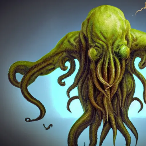 Image similar to professional photo of cthulhu - man