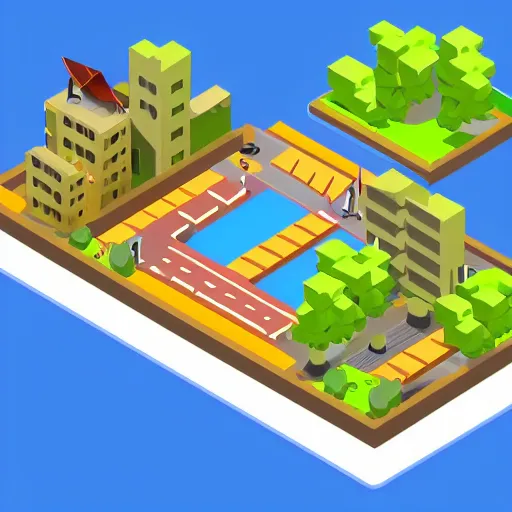 Prompt: 3d isometric icon of a map market