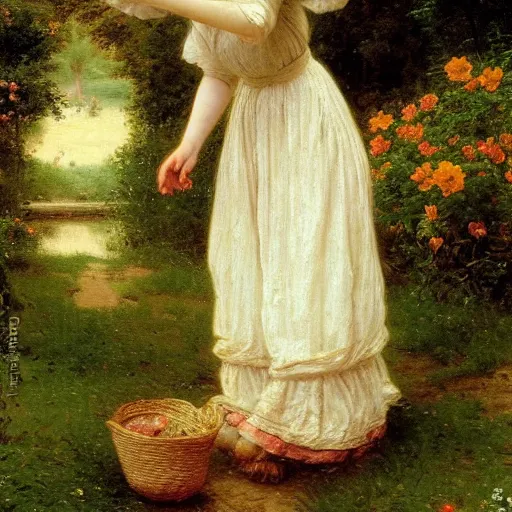 Image similar to Summer dress girl in the spring by Pierre Auguste Cot