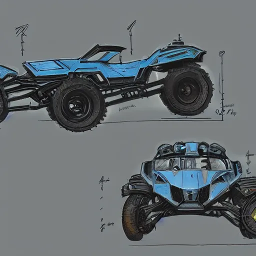 Image similar to concept art blueprint halo new atv vehicles