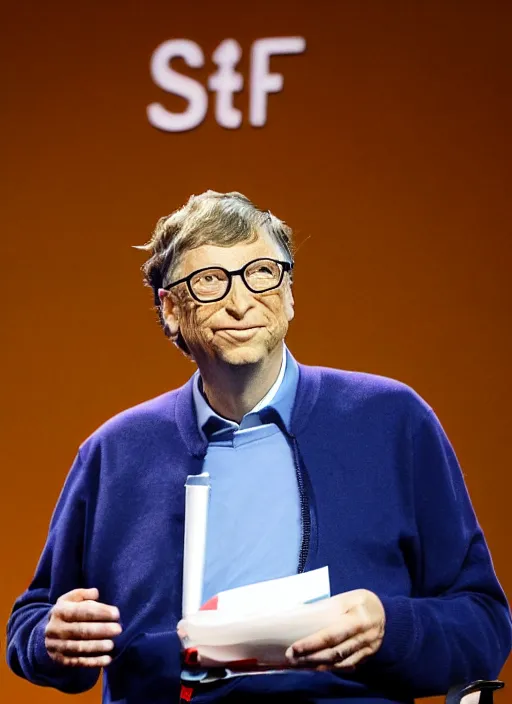 Image similar to bill gates, patron saint of health, vanilla ragana,