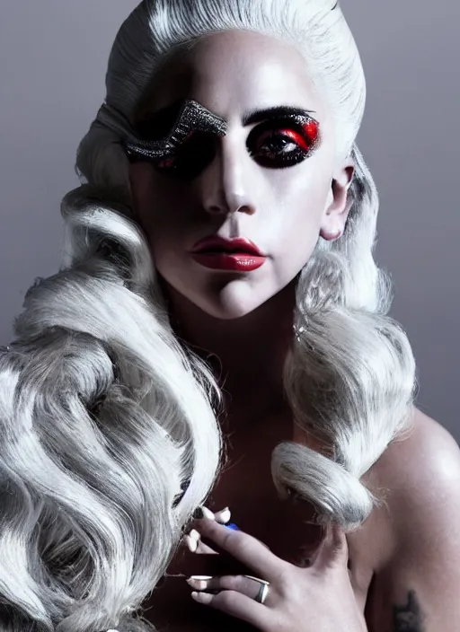 Image similar to lady gaga by nick knight, born this way, born this way album, red weapon 8 k s 3 5, cooke anamorphic / i lenses, highly detailed, cinematic lighting