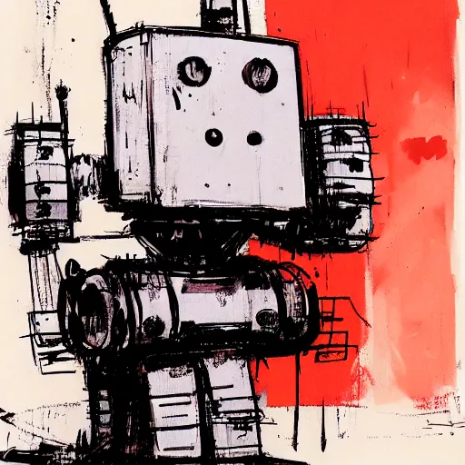 Prompt: robot by ashley wood