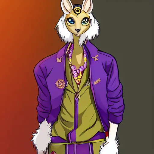 Prompt: giorno giovanna's fursona, furaffinity style, detailed