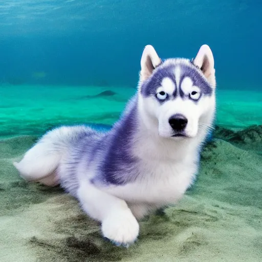 Prompt: underwater husky
