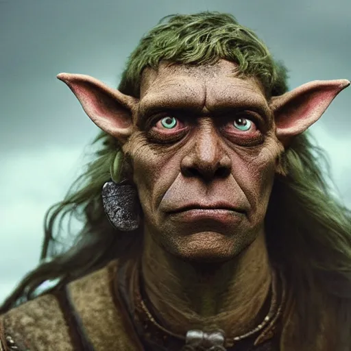 Prompt: medieval fantasy head and shoulders portrait photo of a goblin, photo by philip - daniel ducasse and yasuhiro wakabayashi and jody rogac and roger deakins