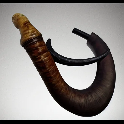 Prompt: a shofar, ram's horn