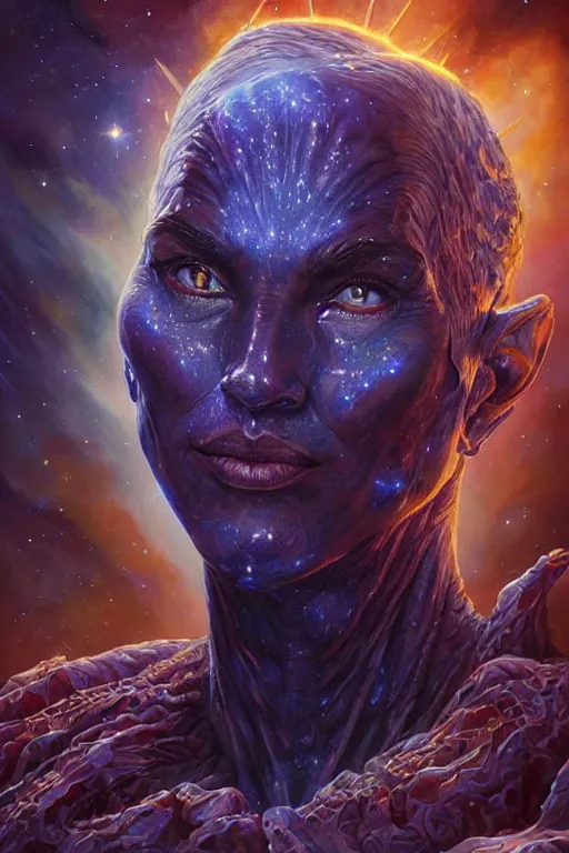 Prompt: beautiful oil painting with high detail of a wise Space ent((((((contempt)))))) made of stars and plasma, hybrid from dungeons and dragons and art direction by James Cameron ;by artgerm; wayne reynolds art station; cinematic quality character render; low angle; ultra high quality model; production quality cinema model