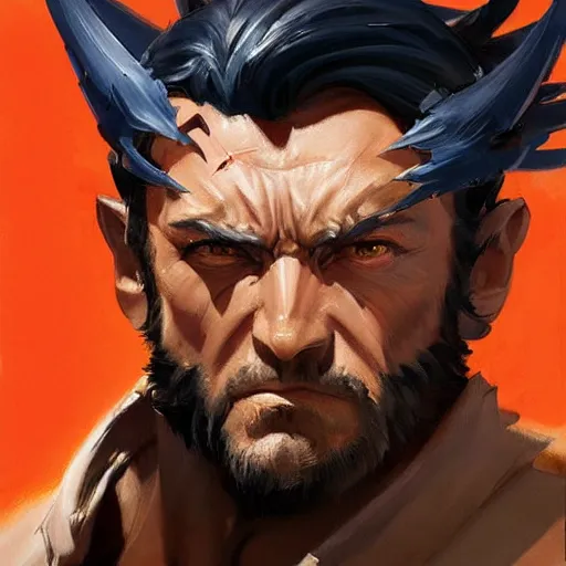 Image similar to Greg Manchess portrait painting of Wolverine as Overwatch character, medium shot, asymmetrical, profile picture, Organic Painting, sunny day, Matte Painting, bold shapes, hard edges, street art, trending on artstation, by Huang Guangjian and Gil Elvgren and Sachin Teng