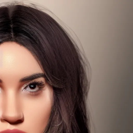 Image similar to a close up of beautiful Estefania Villegas perfect face, next to Camilo Gc , symmetrical, 8K, octane render, 8K