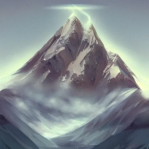 Prompt: the highest mountain in the universe, digital art, trending on artstation