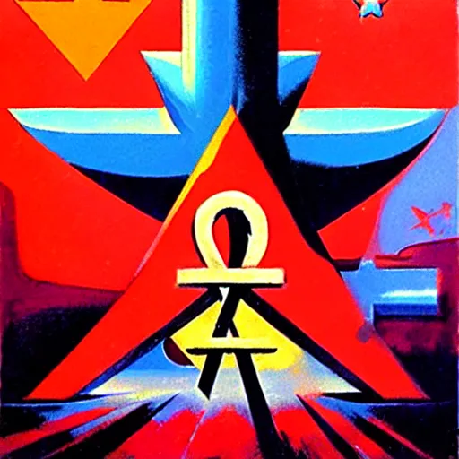 Prompt: hammer and sickle by paul lehr