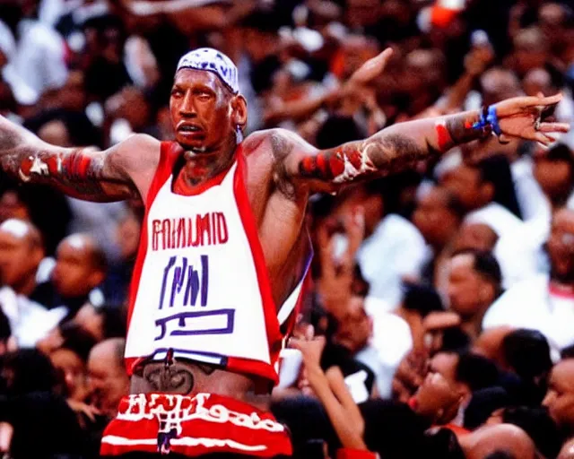 Image similar to 10,100 god's worshipping dennis rodman the pimnp