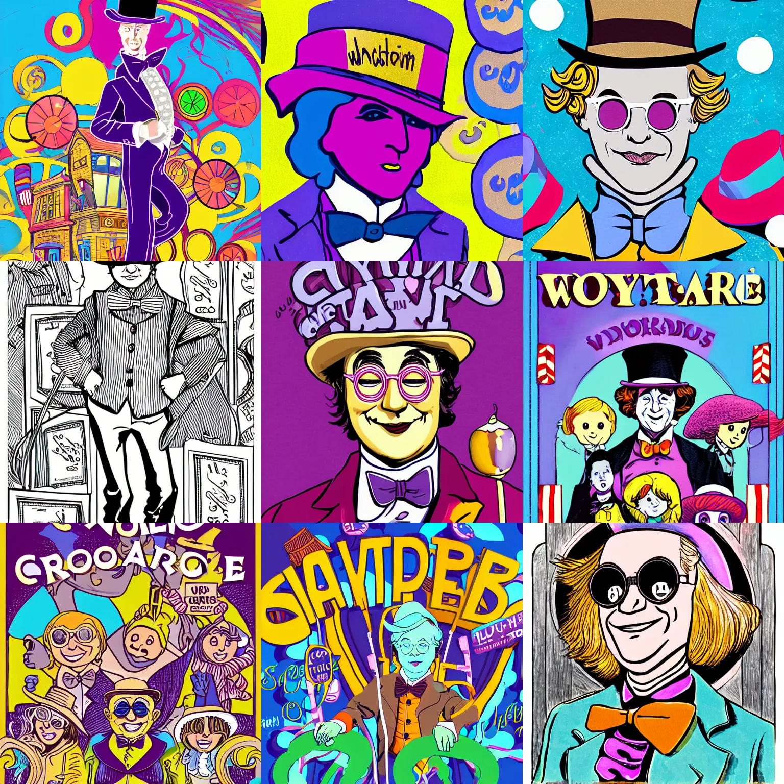 Prompt: illustration in the style of willy wonka