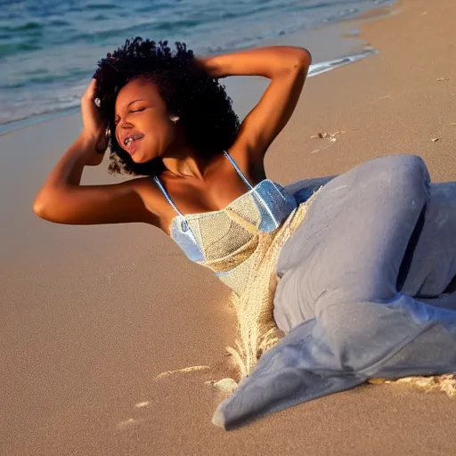 Image similar to beutiful african american female on a beach