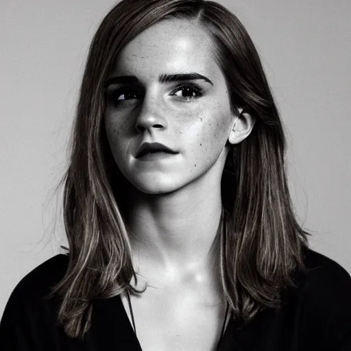 Prompt: A photograph of Emma Watson as a man. Gender switched. Studio lighting