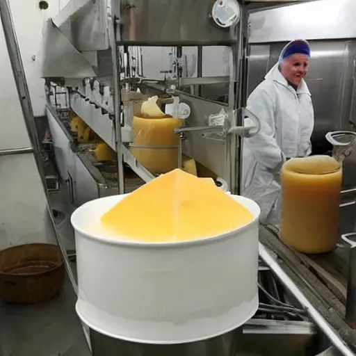 Prompt: russian secret cheese making machine
