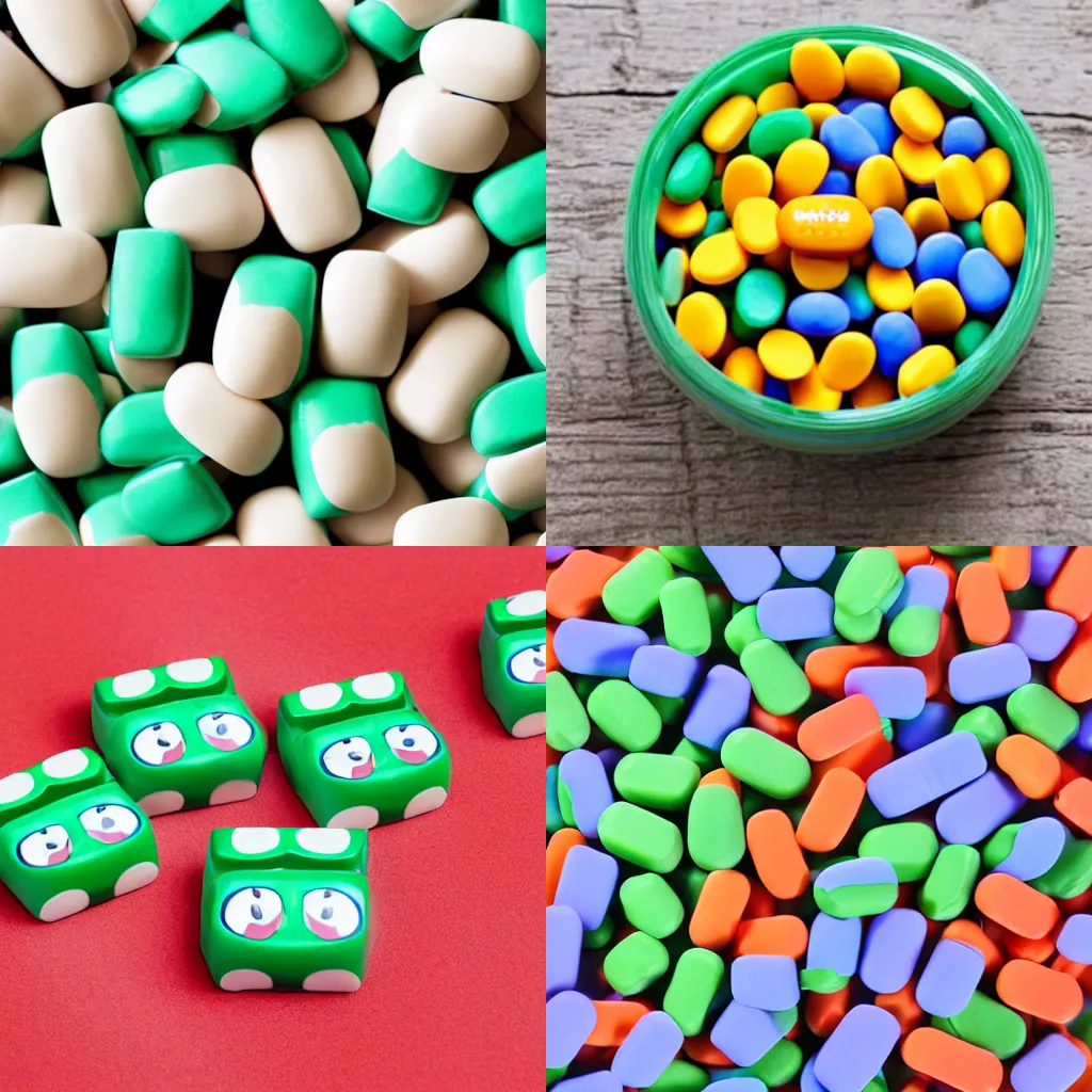 Prompt: A container of tictacs containing little turtles