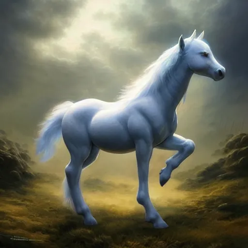 Prompt: a fantastical translucent small horse made of water and foam, ethereal, noble, radiant, hyperalism, scottish folklore, digital painting, artstation, concept art, smooth, 8 k frostbite 3 engine, ultra detailed, art by artgerm and greg rutkowski and magali villeneuve