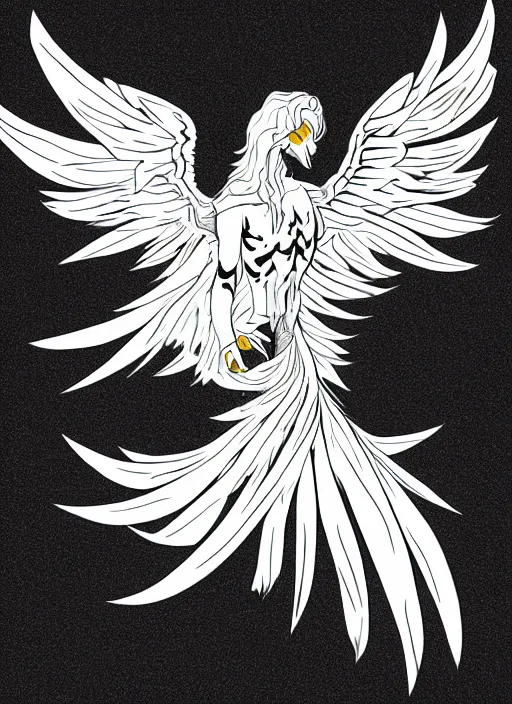 Image similar to white phoenix on salt mountain simple background simplified design geometric graphic design Jermaine rogers style