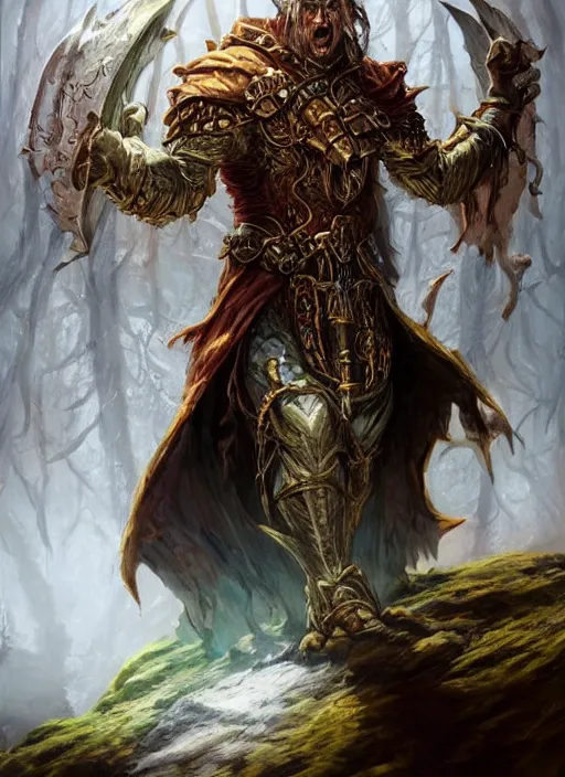 Prompt: wretched king, corrupted, ultra detailed fantasy, dndbeyond, bright, colourful, realistic, dnd character portrait, full body, pathfinder, pinterest, art by ralph horsley, dnd, rpg, lotr game design fanart by concept art, behance hd, artstation, deviantart, hdr render in unreal engine 5