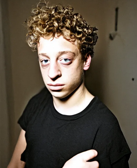 Image similar to portrait of jeremy allen white photographed by nan goldin