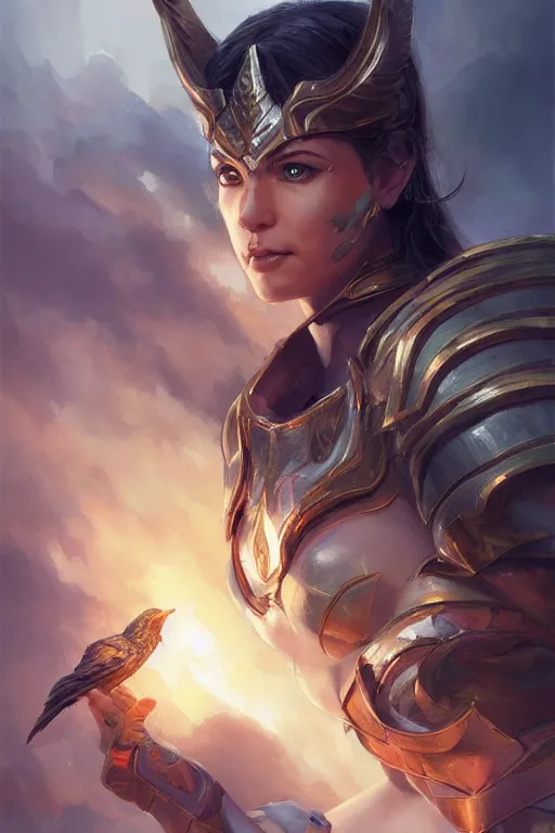 Image similar to amazon valkyrie athena, d & d, fantasy, portrait, highly detailed, headshot, digital painting, trending on artstation, concept art, sharp focus, illustration, art by artgerm and greg rutkowski and magali villeneuve