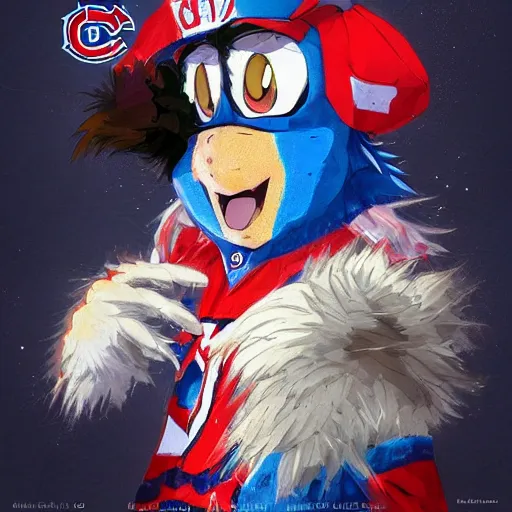 Image similar to anime Portrait of Youppi the Habs Montreal Canadiens Mascot as a very cute powerful and friendly pokemon, highly detailed anime, high evolution, 1990s, legendary, smooth, sharp focus, dynamic lighting, intricate, trending on ArtStation, illustration pokemon, art by WLOP