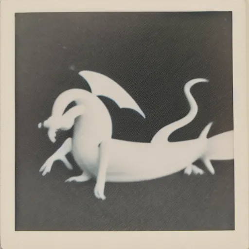 Prompt: 1 9 5 0 s polaroid picture of dragonair