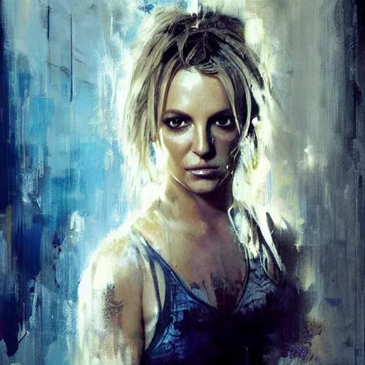 Image similar to britney spears and olivia wilde morphed together, hybrid, jeremy mann painting