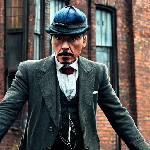Prompt: Iron Man in Peaky Blinders very detailed 4K quality super realistic
