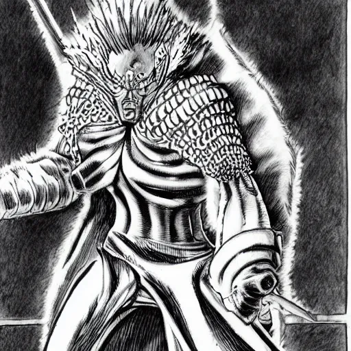 Image similar to a menacing villain by kentaro miura