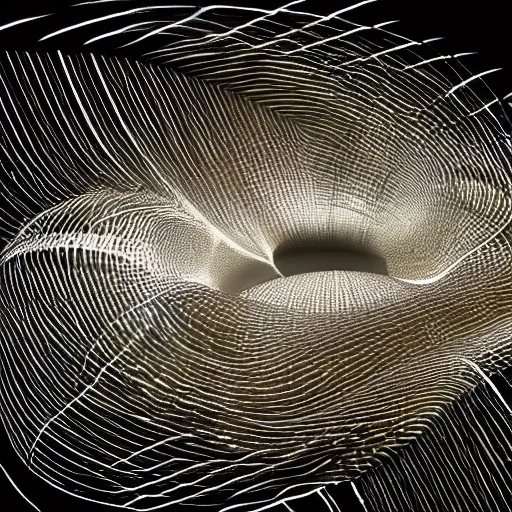 Image similar to enigma, space, pulse, light rays, electric, energy, twisted, unique, studio lighting