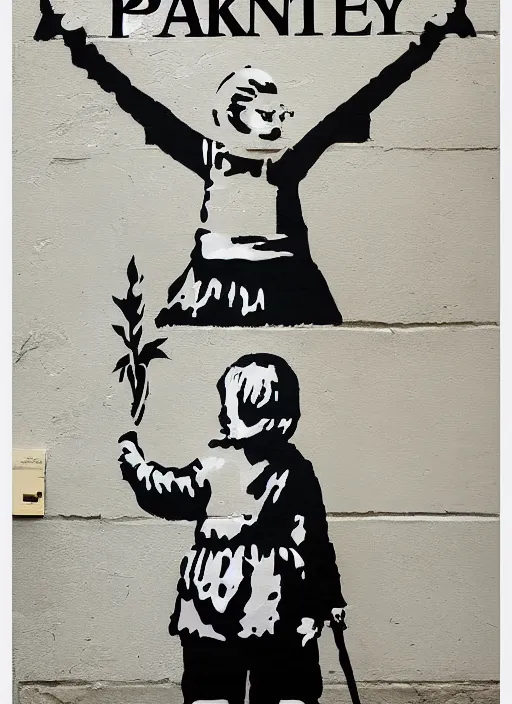 Prompt: banksy gallery poster