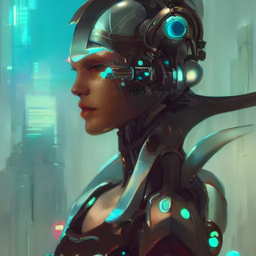 Prompt: comic book illustration, a portrait of a beautiful cybernetic woman, cyberpunk concept art by pete mohrbacher and artgerm and wlop and greg rutkowski and josan gonzales and syd mead, highly detailed, intricate, sci-fi, sharp focus, Trending on Artstation HQ, deviantart