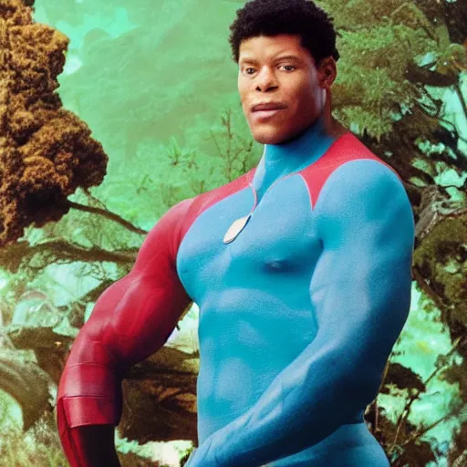 Image similar to Candid portrait photograph of Captain Planet, taken by Annie Leibovitz