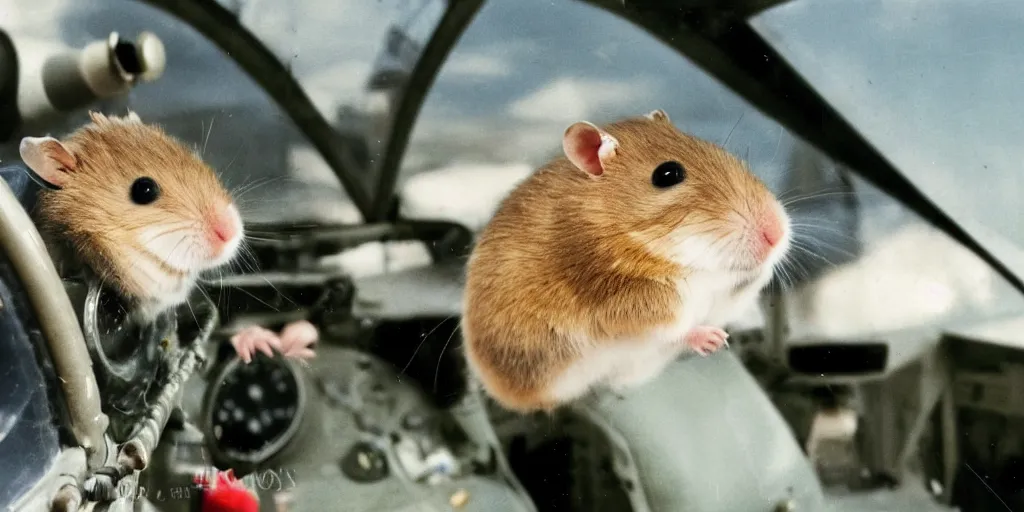 close up photograph of a hamster in the cockpit of a Stable Diffusion OpenArt