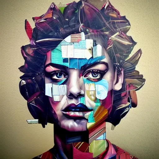 Prompt: a beautiful sculpture portrait designed by Sandra Chevrier