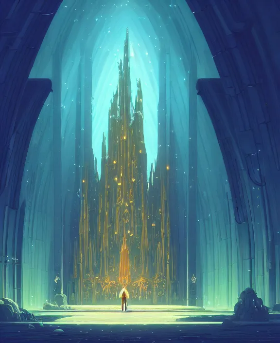 Prompt: simplicity, a small cathedral made out of biological creature forms, in the style of a spaceship, magic spells in the air, by dan mumford, yusuke murata, makoto shinkai, ross tran, cinematic, unreal engine, cel shaded, featured on artstation, pixiv