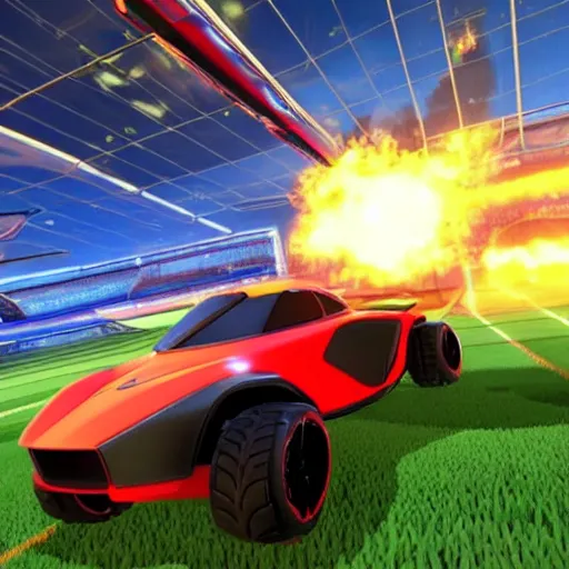 Prompt: elon musk drivin a car in rocket league