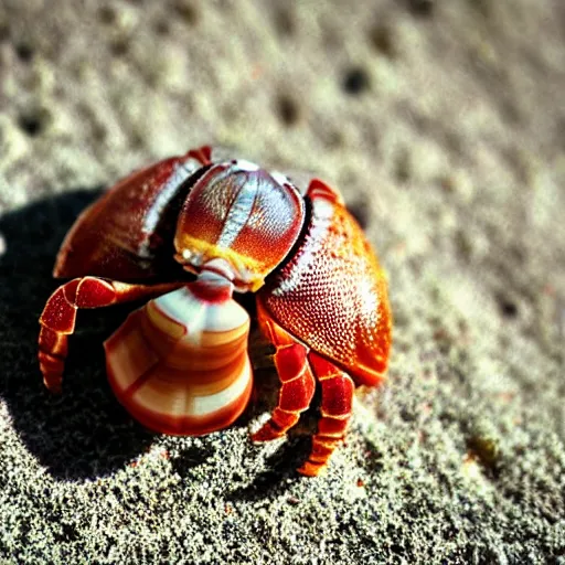 Image similar to hermit crab looking over shells realistic photography